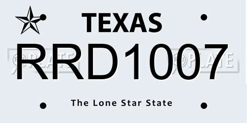 RRD1007 Texas License Plate