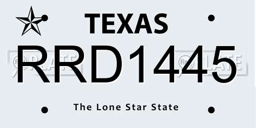 RRD1445 Texas License Plate