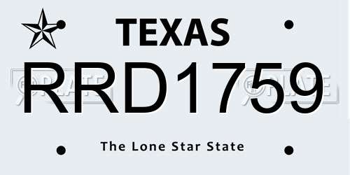 RRD1759 Texas License Plate