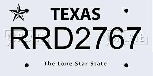 RRD2767 Texas License Plate
