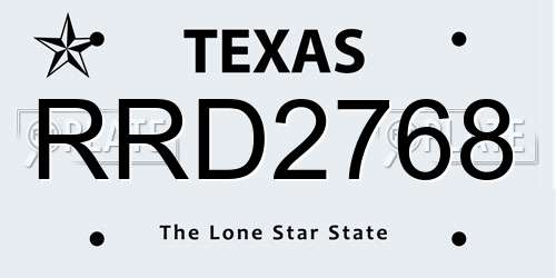 RRD2768 Texas License Plate