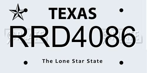 RRD4086 Texas License Plate