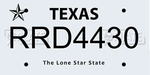 RRD4430 Texas License Plate