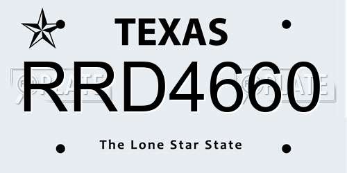 RRD4660 Texas License Plate