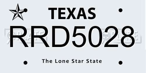 RRD5028 Texas License Plate