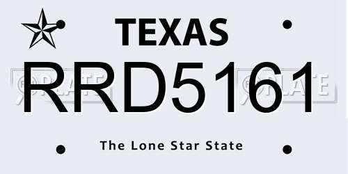 RRD5161 Texas License Plate