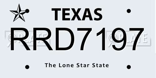 RRD7197 Texas License Plate