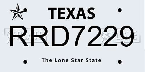 RRD7229 Texas License Plate