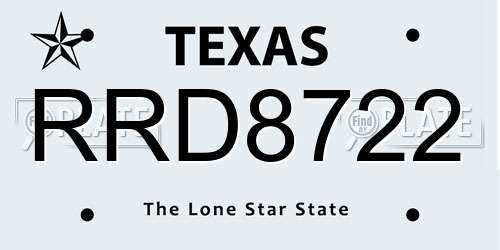 RRD8722 Texas License Plate