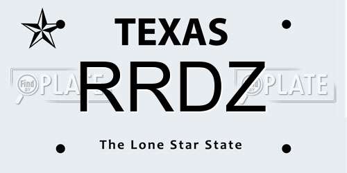 RRDZ Texas License Plate