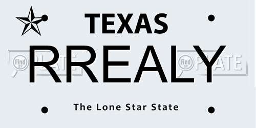 RREALY Texas License Plate