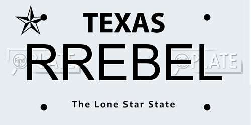 RREBEL Texas License Plate