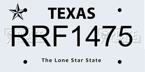RRF1475 Texas License Plate