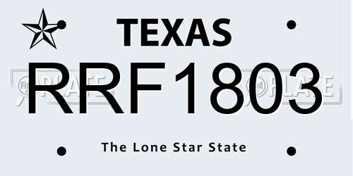RRF1803 Texas License Plate