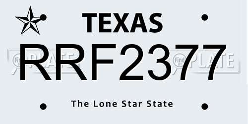 RRF2377 Texas License Plate