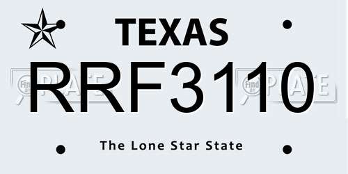 RRF3110 Texas License Plate