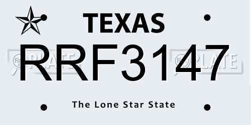 RRF3147 Texas License Plate