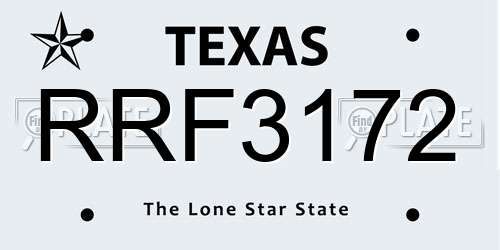 RRF3172 Texas License Plate