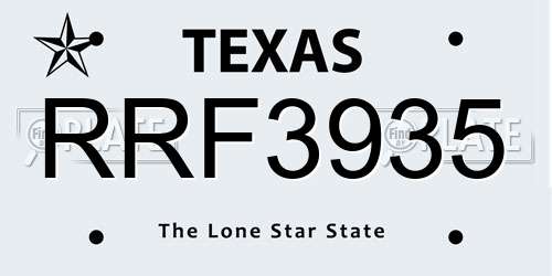 RRF3935 Texas License Plate