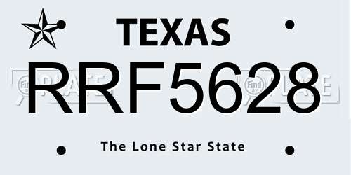 RRF5628 Texas License Plate