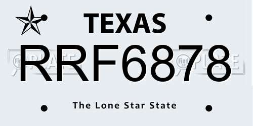 RRF6878 Texas License Plate