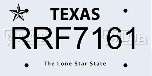 RRF7161 Texas License Plate