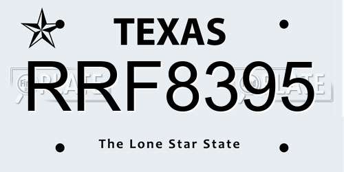 RRF8395 Texas License Plate