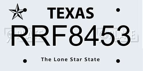 RRF8453 Texas License Plate