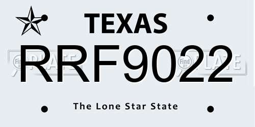 RRF9022 Texas License Plate