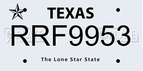 RRF9953 Texas License Plate
