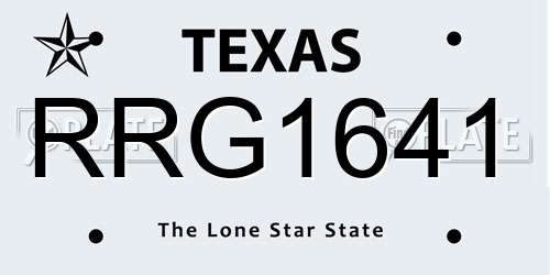 RRG1641 Texas License Plate