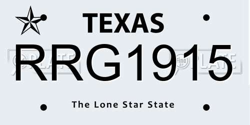 RRG1915 Texas License Plate