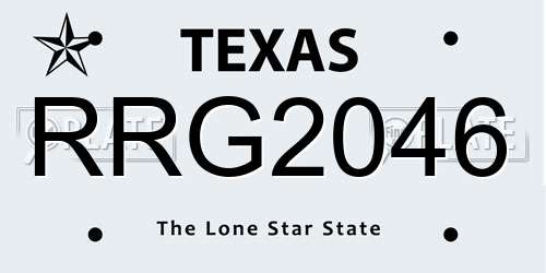 RRG2046 Texas License Plate