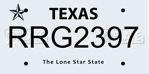 RRG2397 Texas License Plate