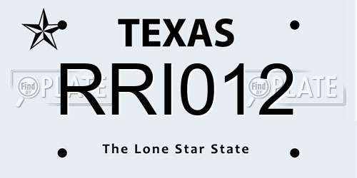 RRI012 Texas License Plate