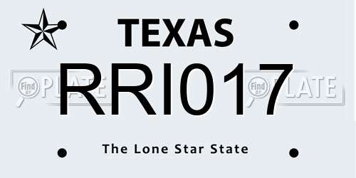 RRI017 Texas License Plate