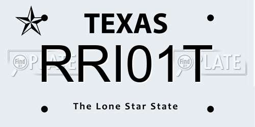 RRI01T Texas License Plate