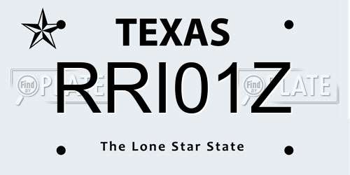 RRI01Z Texas License Plate