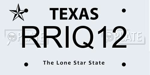 RRIQ12 Texas License Plate
