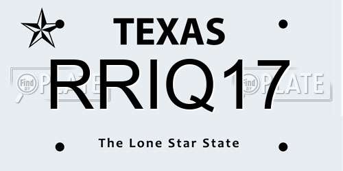 RRIQ17 Texas License Plate
