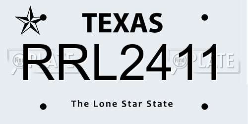 RRL2411 Texas License Plate
