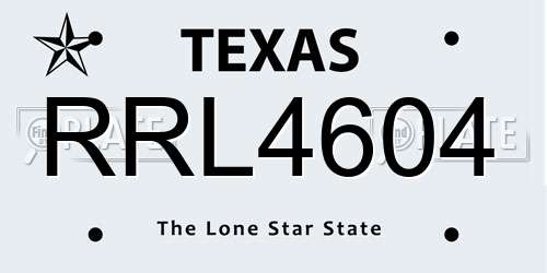 RRL4604 Texas License Plate
