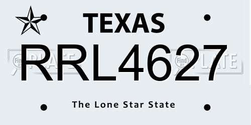 RRL4627 Texas License Plate