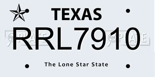 RRL7910 Texas License Plate