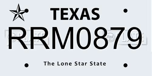 RRM0879 Texas License Plate