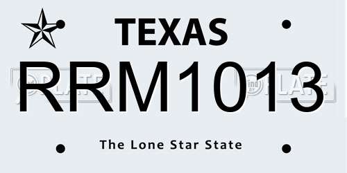 RRM1013 Texas License Plate