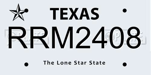 RRM2408 Texas License Plate