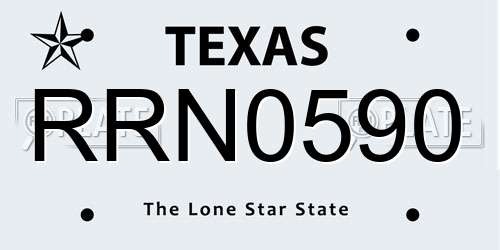 RRN0590 Texas License Plate