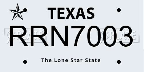 RRN7003 Texas License Plate