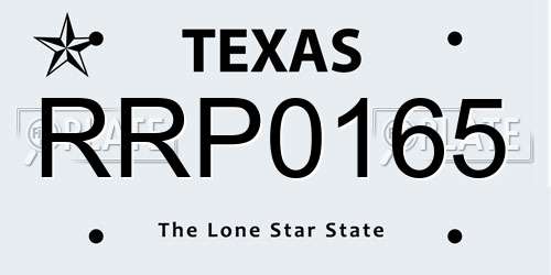 RRP0165 Texas License Plate